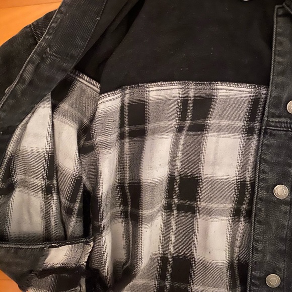 Distressed UNIQ Black Denim Jacket - Picture 4 of 6